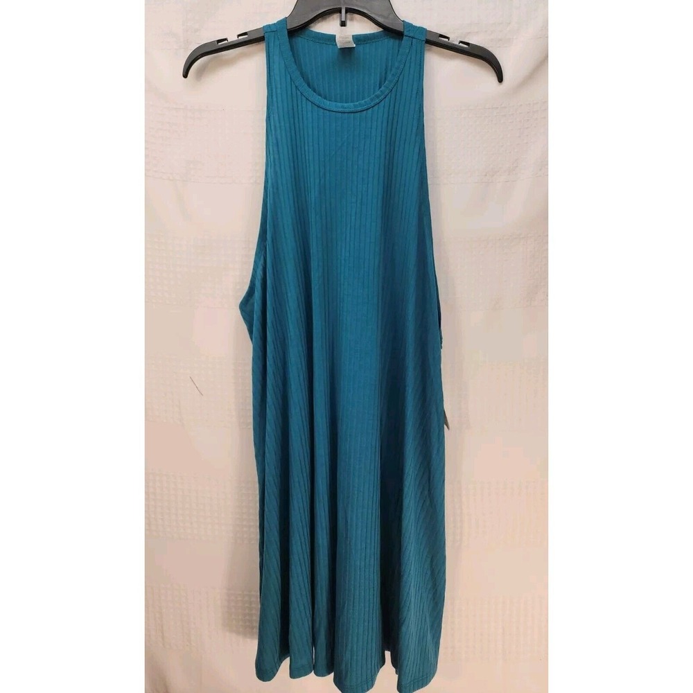Freshwater Womens XL Green Ribbed Tank Top Sleeveless Twist Back XA14CB37RN